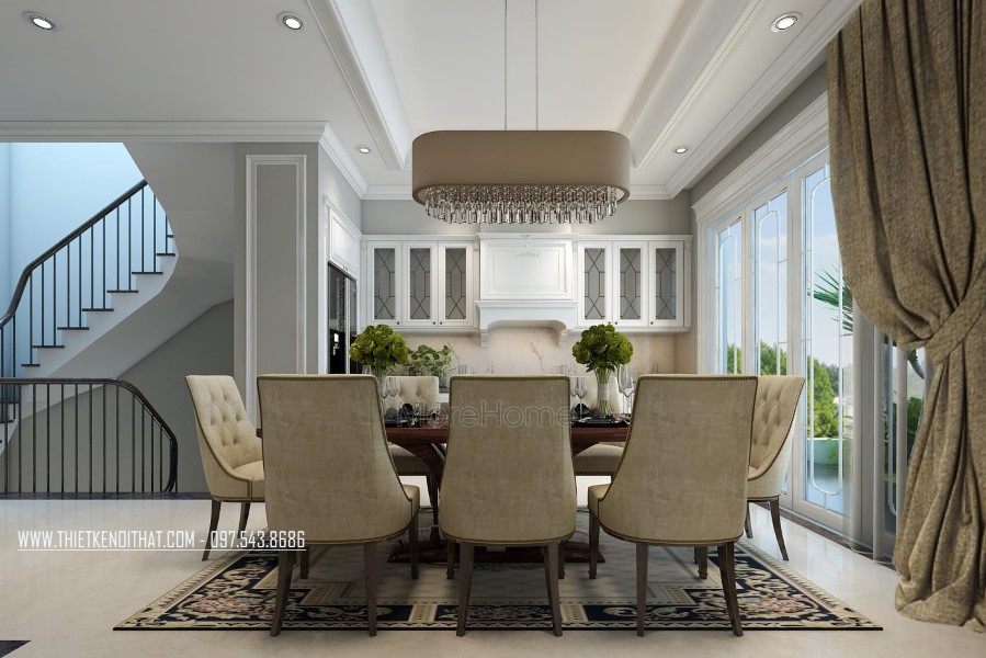 Thiết kế nhà liền kề phong cách tân cổ điển